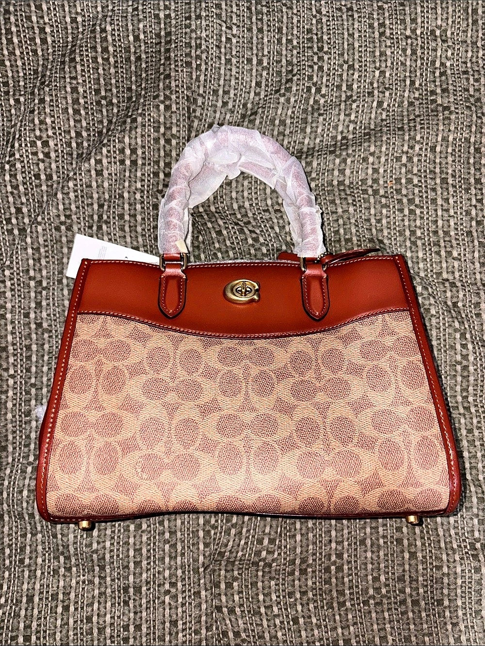 Coach Brooke Carryall Signature Canvas Leather Brown Medium Handbag New with Tag